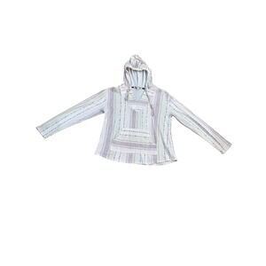 Wallflower Striped Baja Hoodie Pullover Poncho Boho Festival‎ Size L
